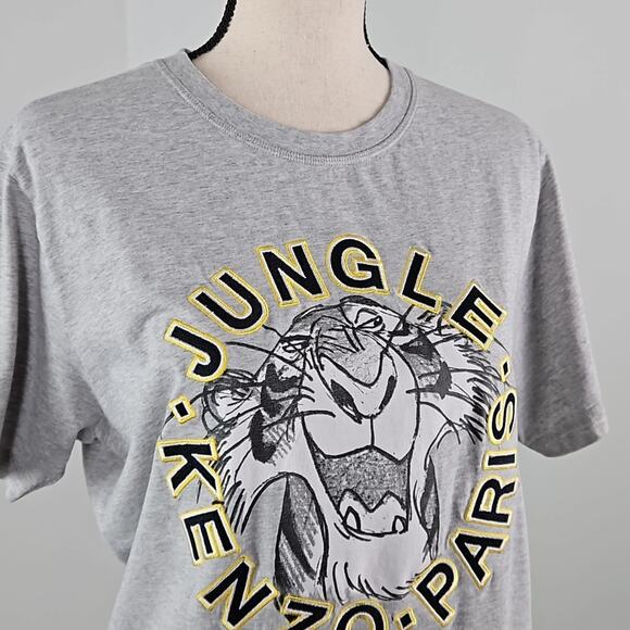 Kenzo x Disney The Jungle Book Shere Khan Gray T-Shirt FLAWS | Women's Large - Picture 13 of 15